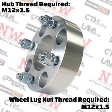 Show details for 2-Piece Set | 1.5” Thick | 4x4.5” (4x114.3mm) to 4x4.5” (4x114.3mm) | Wheel Spacer Adapter | 71mm Center Bore | 12x1.5 Studs Picture of 2-Piece Set | 1.5” Thick | 4x4.5” (4x114.3mm) to 4x4.5” (4x114.3mm) | Wheel Spacer Adapter | 71mm Center Bore | 12x1.5 Studs