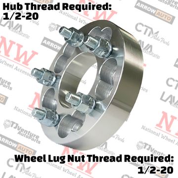 Picture of 4-Piece Set | 1.25” Thick | 5x5” (5x127mm) & 5x5.5” (5x139.7mm) to 5x4.5” (5x114.3mm) | Conversional Wheel Spacer Adapter | 87mm Center Bore | 12x1.5 Studs