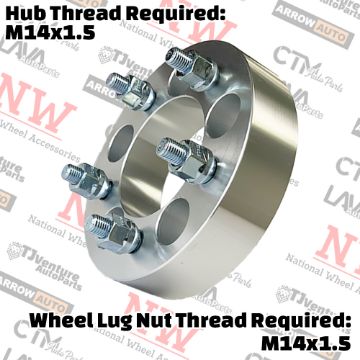 Show details for 4-Piece Set | 1.5” Thick | 5x150mm to 5x5.5” (5x139.7mm) | Conversional Wheel Spacer Adapter | 110mm Center Bore | 14x1.5 Studs Picture of 4-Piece Set | 1.5” Thick | 5x150mm to 5x5.5” (5x139.7mm) | Conversional Wheel Spacer Adapter | 110mm Center Bore | 14x1.5 Studs