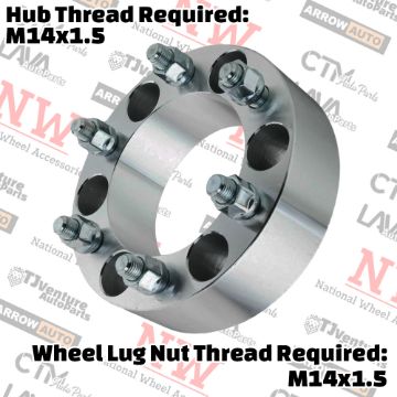Show details for 4-Piece Set | 1.5” Thick | 6x5.5” (6x139.7mm) to 6x4.5” (6x114.3mm) | Conversional Wheel Spacer Adapter | 78mm Center Bore | 14x1.5 Studs Picture of 4-Piece Set | 1.5” Thick | 6x5.5” (6x139.7mm) to 6x4.5” (6x114.3mm) | Conversional Wheel Spacer Adapter | 78mm Center Bore | 14x1.5 Studs
