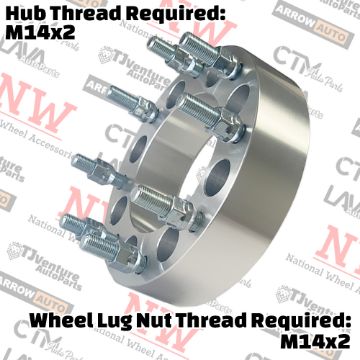 Show details for 4-Piece Set | 2” Thick | 8x170mm to 8x170mm | Wheel Spacer Adapter | 125mm Center Bore | 14x2 Studs Picture of 4-Piece Set | 2” Thick | 8x170mm to 8x170mm | Wheel Spacer Adapter | 125mm Center Bore | 14x2 Studs