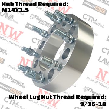 Show details for 4-Piece Set | 2” Thick | 8x6.5” (8x165.1mm) 8x6.5” (8x165.1mm) | Wheel Spacer Adapter | 126mm Center Bore | 9/16-18 Studs | 14x1.5 Open Lug Nuts Provided Picture of 4-Piece Set | 2” Thick | 8x6.5” (8x165.1mm) 8x6.5” (8x165.1mm) | Wheel Spacer Adapter | 126mm Center Bore | 9/16-18 Studs | 14x1.5 Open Lug Nuts Provided