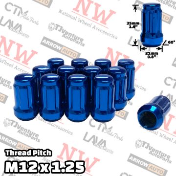 Show details for Wholesales | 400-Piece Box | 1.4” Tall | Blue | 12x1.25 Thread | 6 Spline | Tuner Locker | Performance Wheel Lug Nuts Picture of Wholesales | 400-Piece Box | 1.4” Tall | Blue | 12x1.25 Thread | 6 Spline | Tuner Locker | Performance Wheel Lug Nuts