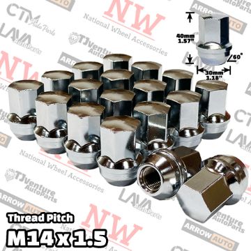 Show details for Wholesales | 30-Piece Box | 1.58” Tall | Chrome | 14x1.5 Thread | 7/8” Hex Drive | Buick/Cadillac/Chevy/Dodge/Ram/Ford/Lincoln/Jeep/GMC OEM Factory Style | Wheel Lug Nuts | Fit Stock Alloy Wheel Picture of Wholesales | 30-Piece Box | 1.58” Tall | Chrome | 14x1.5 Thread | 7/8” Hex Drive | Buick/Cadillac/Chevy/Dodge/Ram/Ford/Lincoln/Jeep/GMC OEM Factory Style | Wheel Lug Nuts | Fit Stock Alloy Wheel