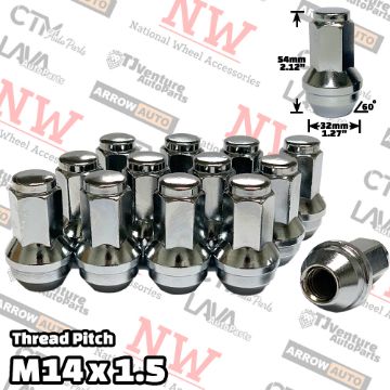 Show details for Wholesales | 96-Piece Box | Chrome | 14x1.5 Thread | 13/16” Hex Drive | Cone Seat | Ford/Lincoln OEM Factory Style | Wheel Lug Nuts | Fit Stock Alloy Wheel Picture of Wholesales | 96-Piece Box | Chrome | 14x1.5 Thread | 13/16” Hex Drive | Cone Seat | Ford/Lincoln OEM Factory Style | Wheel Lug Nuts | Fit Stock Alloy Wheel