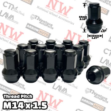 Show details for Wholesales | 96-Piece Box | Black | 14x1.5 Thread | 13/16” Hex Drive | Cone Seat | Ford/Lincoln OEM Factory Style | Wheel Lug Nuts | Fit Stock Alloy Wheel Picture of Wholesales | 96-Piece Box | Black | 14x1.5 Thread | 13/16” Hex Drive | Cone Seat | Ford/Lincoln OEM Factory Style | Wheel Lug Nuts | Fit Stock Alloy Wheel