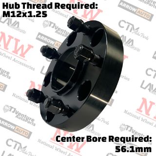 Picture of 4-Piece Set | 1.25” Thick | 5x100mm to 5x4.5” (5x114.3mm) | HubCentric Conversional Wheel Spacer Adapter | 56.1mm Center Bore | 12x1.5 Studs | For Subaru Conversion