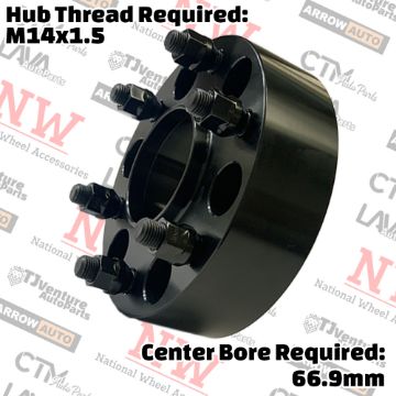 Show details for 4-Piece Set | 2” Thick | 6x120mm | HubCentric Wheel Spacer Adapter | 66.9mm Center Bore | 14x1.5 Studs | Fit Enclave SRX XT5 XT6 Blazer Colorado Traverse Acadia Canyon Picture of 4-Piece Set | 2” Thick | 6x120mm | HubCentric Wheel Spacer Adapter | 66.9mm Center Bore | 14x1.5 Studs | Fit Enclave SRX XT5 XT6 Blazer Colorado Traverse Acadia Canyon