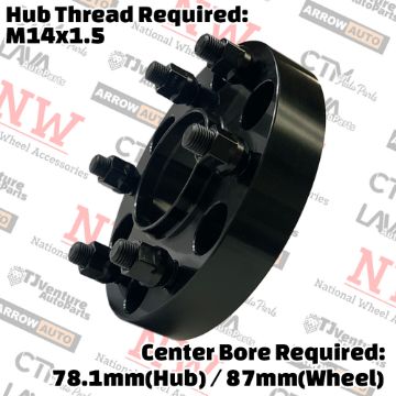Show details for 4-Piece Set | 1.25” Thick | 6x5.5” (6x139.7mm) to 6x135mm | HubCentric Conversional Wheel Spacer Adapter | 78mm (Hub) / 87mm (Wheel) Center Bore | 14x1.5 Studs | Put Expedition F150 Lobo Expedition Wheels on Silverado Sierra Ram Picture of 4-Piece Set | 1.25” Thick | 6x5.5” (6x139.7mm) to 6x135mm | HubCentric Conversional Wheel Spacer Adapter | 78mm (Hub) / 87mm (Wheel) Center Bore | 14x1.5 Studs | Put Expedition F150 Lobo Expedition Wheels on Silverado Sierra Ram