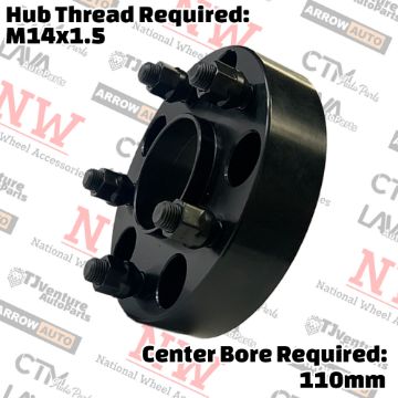 Show details for 2-Piece Set | 1.5” Thick | 5x150mm | HubCentric Wheel Spacer Adapter | 110mm Center Bore | 14x1.5 Studs | Fit Toyota Land Cruiser Sequoia Tundra Picture of 2-Piece Set | 1.5” Thick | 5x150mm | HubCentric Wheel Spacer Adapter | 110mm Center Bore | 14x1.5 Studs | Fit Toyota Land Cruiser Sequoia Tundra