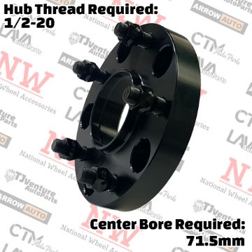 Show details for 2-Piece Set | 1” Thick | 5x4.5” (5x114.3mm) | HubCentric Wheel Spacer Adapter | 71.5mm Center Bore | 1/2-20 Studs | Fit Cherokee Comanche Grand Cherokee Liberty Wrangler Picture of 2-Piece Set | 1” Thick | 5x4.5” (5x114.3mm) | HubCentric Wheel Spacer Adapter | 71.5mm Center Bore | 1/2-20 Studs | Fit Cherokee Comanche Grand Cherokee Liberty Wrangler