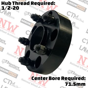 Show details for 2-Piece Set | 1.5” Thick | 5x5” (5x127mm) | HubCentric Wheel Spacer Adapter | 71.5mm Center Bore | 1/2-20 Studs | Fit Jeep 99-10 Grand Cherokee 07-18 Wrangler Picture of 2-Piece Set | 1.5” Thick | 5x5” (5x127mm) | HubCentric Wheel Spacer Adapter | 71.5mm Center Bore | 1/2-20 Studs | Fit Jeep 99-10 Grand Cherokee 07-18 Wrangler