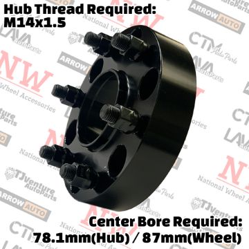 Show details for 2-Piece Set | 1.5” Thick | 6x5.5” (6x139.7mm) to 6x135mm | HubCentric Conversional Wheel Spacer Adapter | 78mm (Hub) / 87mm (Wheel) Center Bore | 14x1.5 Studs | Put Expedition F150 Lobo Expedition Wheels on Silverado Sierra Ram Picture of 2-Piece Set | 1.5” Thick | 6x5.5” (6x139.7mm) to 6x135mm | HubCentric Conversional Wheel Spacer Adapter | 78mm (Hub) / 87mm (Wheel) Center Bore | 14x1.5 Studs | Put Expedition F150 Lobo Expedition Wheels on Silverado Sierra Ram