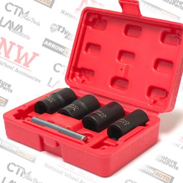 Show details for 1-Box | 5-Piece Socket Tools | 1/2” Drive Twist Socket Extractor Set | For Worn/Tough/Damaged Wheel Lug Removal Picture of 1-Box | 5-Piece Socket Tools | 1/2” Drive Twist Socket Extractor Set | For Worn/Tough/Damaged Wheel Lug Removal