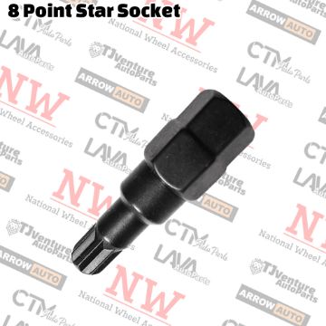 Show details for 1-Piece | 8-Point Star | Tuner Locker | Wheel Lug Nuts Socket Picture of 1-Piece | 8-Point Star | Tuner Locker | Wheel Lug Nuts Socket