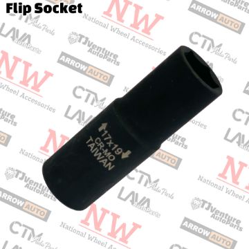 Show details for Wholesales | 10-Piece | Extra Thin Walled | 1/2” Drive Flip Deep Impact Socket | For 17mm Hex and 3/4”(19mm) Hex Lug Nuts / Lug Bolts Picture of Wholesales | 10-Piece | Extra Thin Walled | 1/2” Drive Flip Deep Impact Socket | For 17mm Hex and 3/4”(19mm) Hex Lug Nuts / Lug Bolts