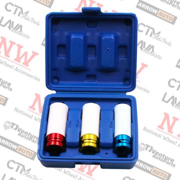 Show details for 1-Box | 3-Piece Socket Tools | Lug Nut/Bolt Manual/Impact Socket Set With Wheel Protector 1/2” Ddrive | Fit Hex 17mm / 19mm / 21mm Picture of 1-Box | 3-Piece Socket Tools | Lug Nut/Bolt Manual/Impact Socket Set With Wheel Protector 1/2” Ddrive | Fit Hex 17mm / 19mm / 21mm