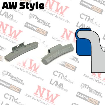 Show details for Wholesales | 4-Boxes | Grey | AW Style | 1.25 oz | Clip-on Balance Wheel Weights | Lead-Free | 25Pcs Each Box Picture of Wholesales | 4-Boxes | Grey | AW Style | 1.25 oz | Clip-on Balance Wheel Weights | Lead-Free | 25Pcs Each Box