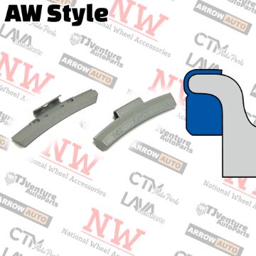 Show details for Wholesales | 4-Boxes | Grey | AW Style | 1.5 oz | Clip-on Balance Wheel Weights | Lead-Free | 25Pcs Each Box Picture of Wholesales | 4-Boxes | Grey | AW Style | 1.5 oz | Clip-on Balance Wheel Weights | Lead-Free | 25Pcs Each Box