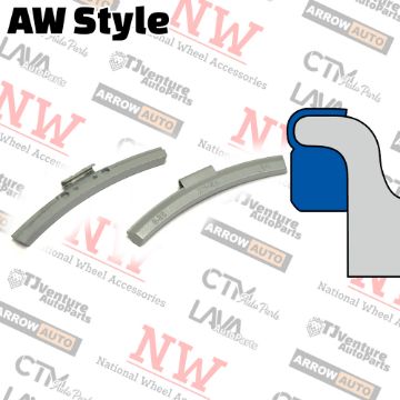 Show details for Wholesales | 4-Boxes | Grey | AW Style | 2.25 oz | Clip-on Balance Wheel Weights | Lead-Free | 25Pcs Each Box Picture of Wholesales | 4-Boxes | Grey | AW Style | 2.25 oz | Clip-on Balance Wheel Weights | Lead-Free | 25Pcs Each Box