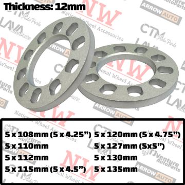 Show details for 2-Piece Set | 1/2” Thick | Universal Wheel Space | 89mm Center Bore | 5x108mm 5x110mm 5x112mm 5x115mm 5x114.3mm 5x120mm 5x127mm 5x130mm 5x135mm 5x4.25” 5x4.5” 5x4.75” 5x5” Picture of 2-Piece Set | 1/2” Thick | Universal Wheel Space | 89mm Center Bore | 5x108mm 5x110mm 5x112mm 5x115mm 5x114.3mm 5x120mm 5x127mm 5x130mm 5x135mm 5x4.25” 5x4.5” 5x4.75” 5x5”