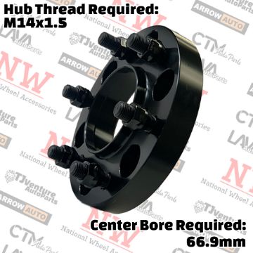 Show details for 4-Piece Set | 1” Thick | 6x120mm | HubCentric Wheel Spacer Adapter | 66.9mm Center Bore | 14x1.5 Studs | Fit Enclave SRX XT5 XT6 Blazer Colorado Traverse Acadia Canyon Picture of 4-Piece Set | 1” Thick | 6x120mm | HubCentric Wheel Spacer Adapter | 66.9mm Center Bore | 14x1.5 Studs | Fit Enclave SRX XT5 XT6 Blazer Colorado Traverse Acadia Canyon