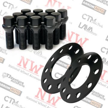 Show details for 2-Piece Set | 5mm Thick | 4x100mm | Wheel Spacers | 57.1mm Center Bore | Black Extended 14x1.25 Conical Seat Bolts | Fit BMW Mini Copper 4 Lug Wheels Picture of 2-Piece Set | 5mm Thick | 4x100mm | Wheel Spacers | 57.1mm Center Bore | Black Extended 14x1.25 Conical Seat Bolts | Fit BMW Mini Copper 4 Lug Wheels