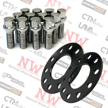 Show details for 2-Piece Set | 5mm Thick | 4x100mm | Wheel Spacers | 57.1mm Center Bore | Chrome Extended 14x1.25 Conical Seat Bolts | Fit BMW Mini Copper 4 Lug Wheels Picture of 2-Piece Set | 5mm Thick | 4x100mm | Wheel Spacers | 57.1mm Center Bore | Chrome Extended 14x1.25 Conical Seat Bolts | Fit BMW Mini Copper 4 Lug Wheels