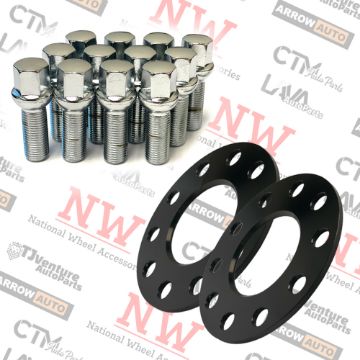 Show details for 4-Piece Set | 5mm Thick | 4x100mm | Wheel Spacers | 57.1mm Center Bore | Chrome Extended 14x1.5 R13 Ball Seat Bolts | Fit Volkswagen Stock Wheels Picture of 4-Piece Set | 5mm Thick | 4x100mm | Wheel Spacers | 57.1mm Center Bore | Chrome Extended 14x1.5 R13 Ball Seat Bolts | Fit Volkswagen Stock Wheels